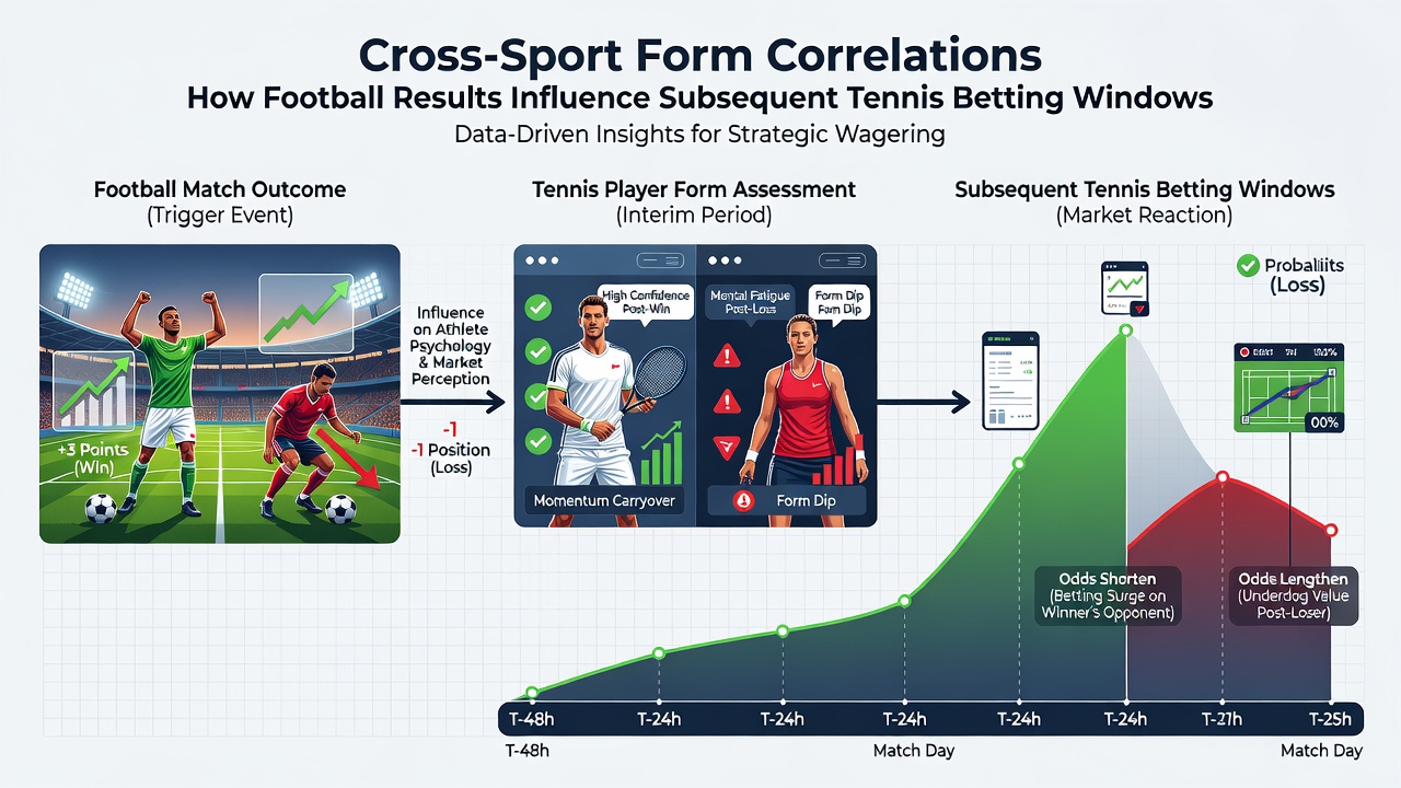 Infographic showing data flows from football results to tennis betting market changes