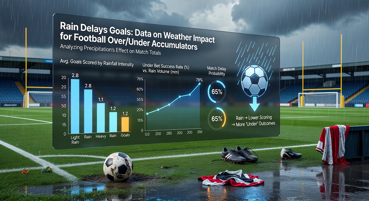 Graph overlaying rainfall data with goal totals from multiple Premier League seasons, highlighting dips during wet periods