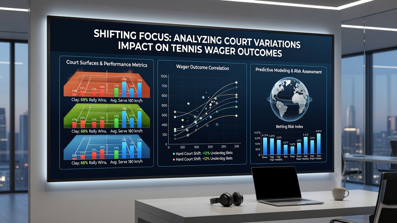 Detailed tennis statistics chart illustrating win percentages by court surface for top players